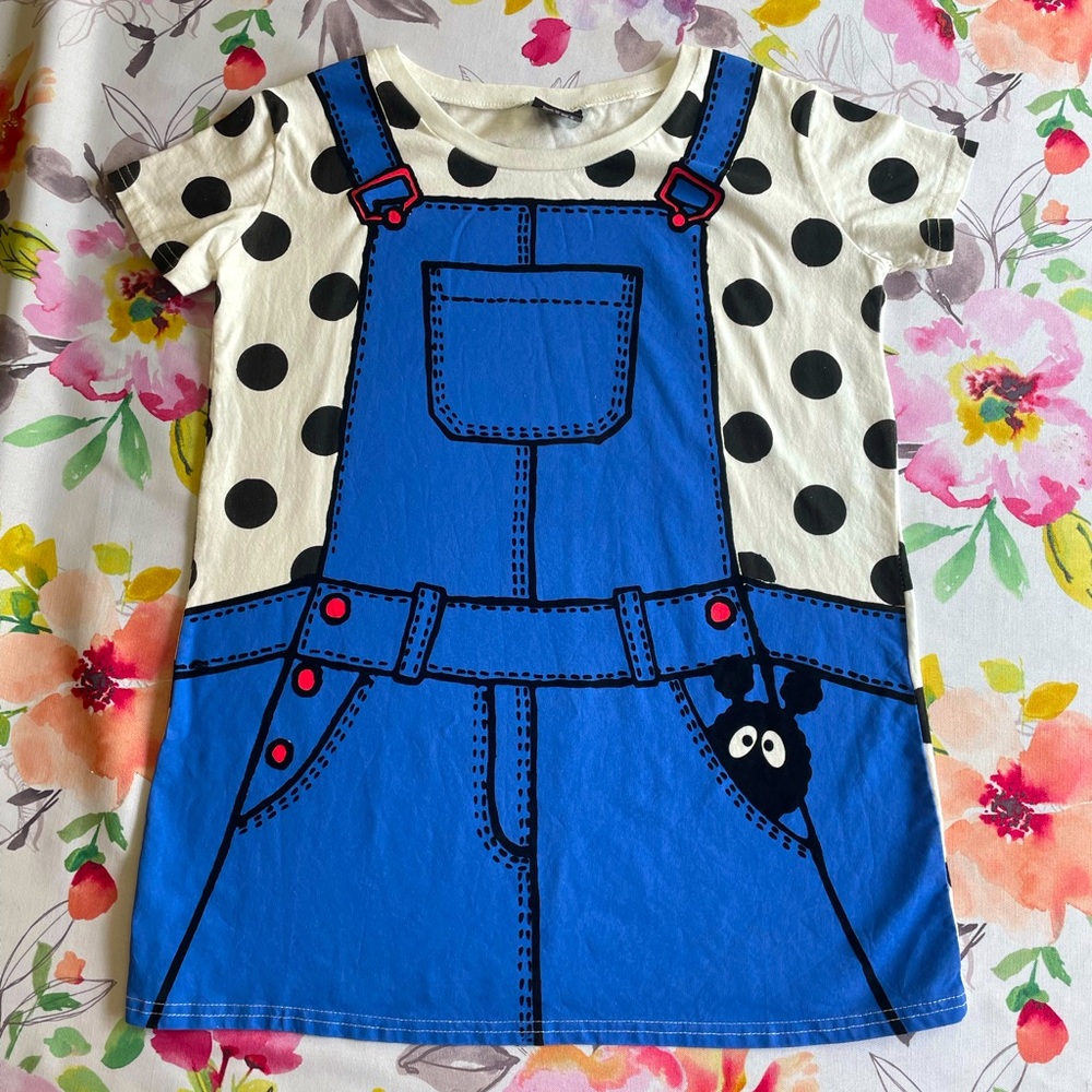Mini Cream Limited Edition Polkadot Overalls Shirt